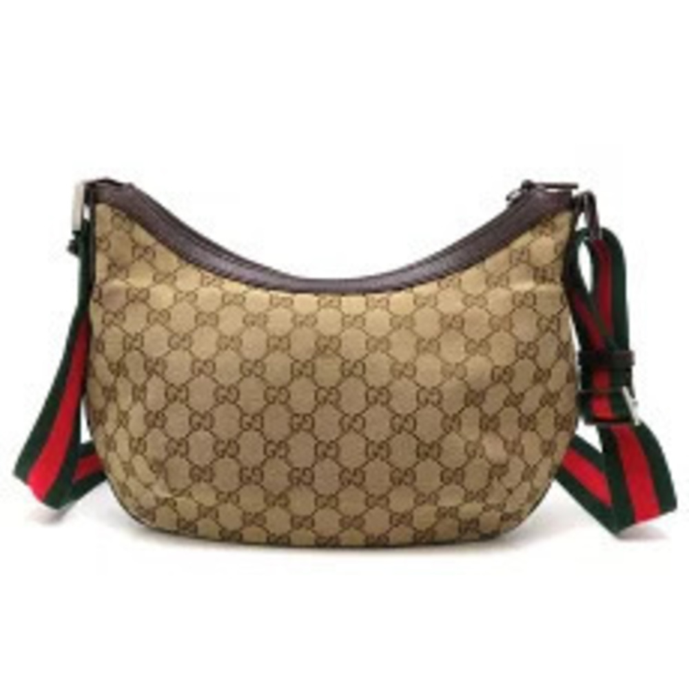 Gucci Canvas Shoulder Bag Beige GG Tan